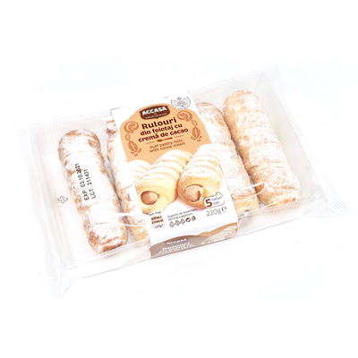 ACCASA Rulou din Foietaj cu Crema de Cacao 220 g - WALTI WALTI
