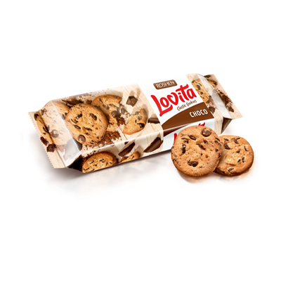 ROSHEN lovita Biscuiti cu Cacao si Bucati de Glazura de Ciocolata cu Lapte 150 g - WALTI WALTI