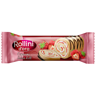 ROLLINI Rulada cu Crema de Capsuni 180 g - WALTI WALTI