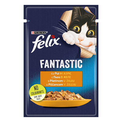 felix FANTASTIC Hrana pentru Pisici cu Pui in Aspic 85 g - WALTI WALTI