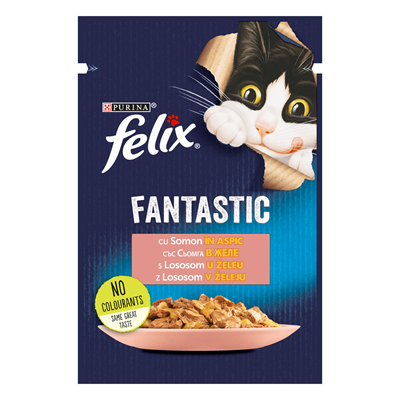 felix FANTASTIC Hrana pentru Pisici cu Somon in Aspic 85 g - WALTI WALTI