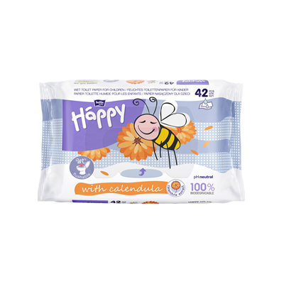 HAPPY Hartie Igienica Umeda cu Extract de Galbenele 42 bucati - WALTI WALTI