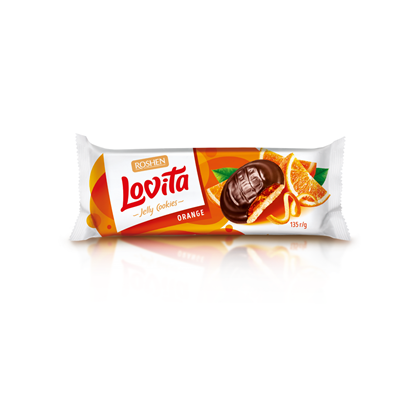 ROSHEN lovita Biscuiti cu Jeleu de Portocale 50% 135 g - WALTI WALTI