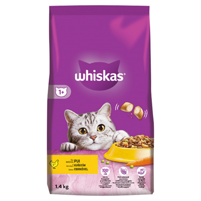 whiskas Hrana Uscata cu Pui pentru Pisici Adulte 1,4 Kg - WALTI WALTI