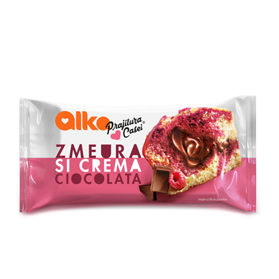 PRAJITURA CASEI cu Zmeura si Crema de Ciocolata 55 g - WALTI WALTI