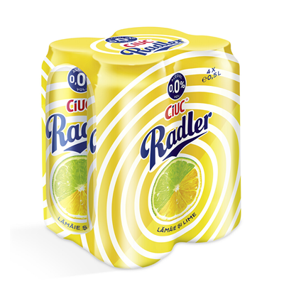 CIUC RADLER Bere cu Aroma de Lamaie 0% Alcool Doza SGR 4 x 0,5 L - WALTI WALTI