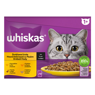 whiskas Selectii Hrana Umeda pentru Pisici cu Carne de Pasare in Sos 12 x 85 g - WALTI WALTI