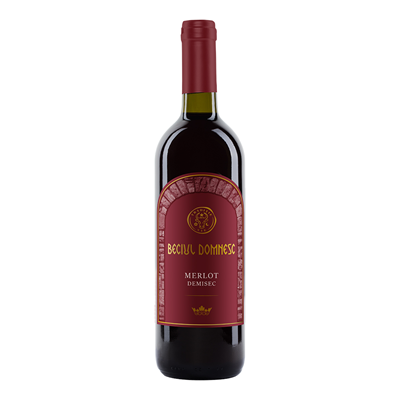 BECIUL DOMNESC Merlot Vin Rosu Demisec SGR 0,75 L - WALTI WALTI