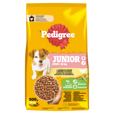 Pedigree Hrana Uscata cu Pasare si Legume pentru Caini Juniori de Talie Mica 500 g - WALTI WALTI