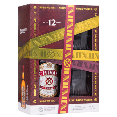 CHIVAS 12YO Regal Pachet Whiskey 40% + 2 Pahare SGR 0,7 L - WALTI WALTI