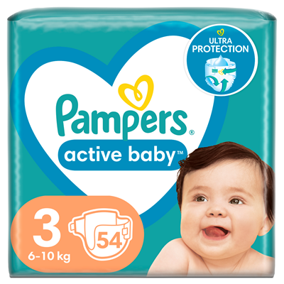 Pampers active baby Scutece Marimea 3 6-10 Kg 54 bucati - WALTI WALTI