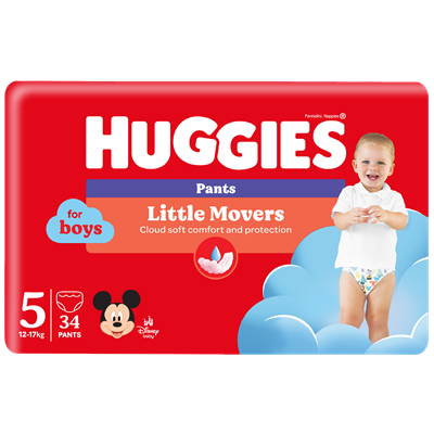 HUGGIES 34 Scutece Chilotel Marimea 5 Baieti 12-17 Kg - WALTI WALTI
