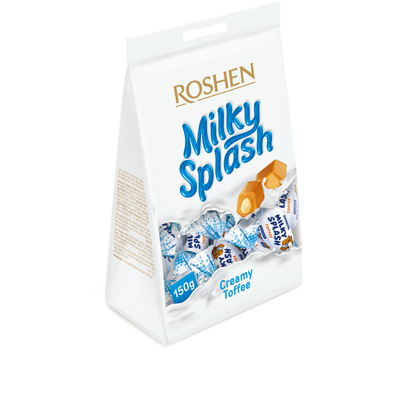 ROSHEN Milky Splash Caramele cu Umplutura de Lapte 150 g - WALTI WALTI