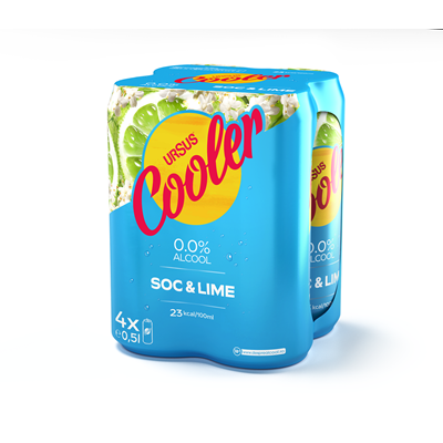 URSUS Cooler Soc si Lime 0% Doza SGR 4 x 0,5 L - WALTI WALTI