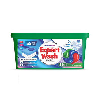 EXPERT WASH 55 Capsule Detergent Rufe Universal - WALTI WALTI