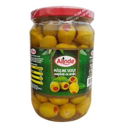 Alinda Masline Verzi cu Ardei 400 g - WALTI WALTI