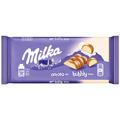 milka Ciocolata Aerata cu Lapte si Crema Ciocolata Alba 95 g - WALTI WALTI