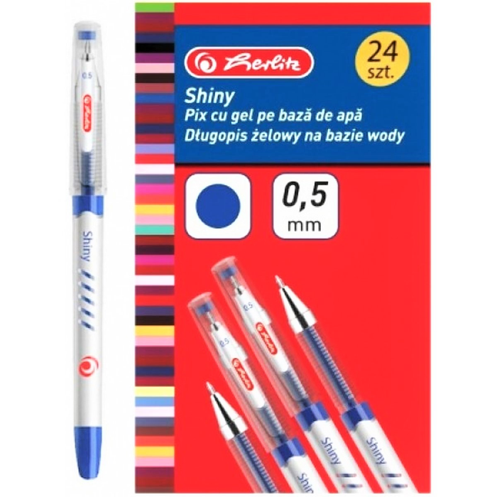 herlitz Pix Shiny cu Gel Varf 0,5 mm 24 bucati WALTI