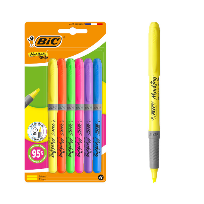 BiC Evidentiator Brite Liner 6 culori WALTI