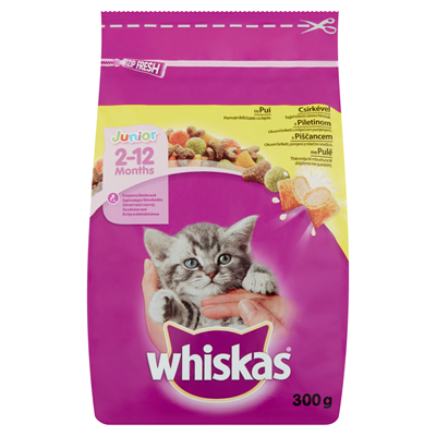 whiskas Hrana Uscata Pisici Junior Pui/Morcov 300 g - WALTI WALTI