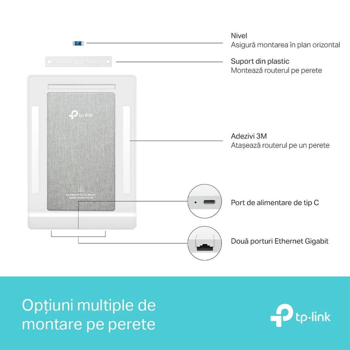 Router Wireless Gigabit TP-LINK Archer Air R5 AX3000, Wi-Fi 6, Dual-band 574+2402 Mbps, alb WALTI