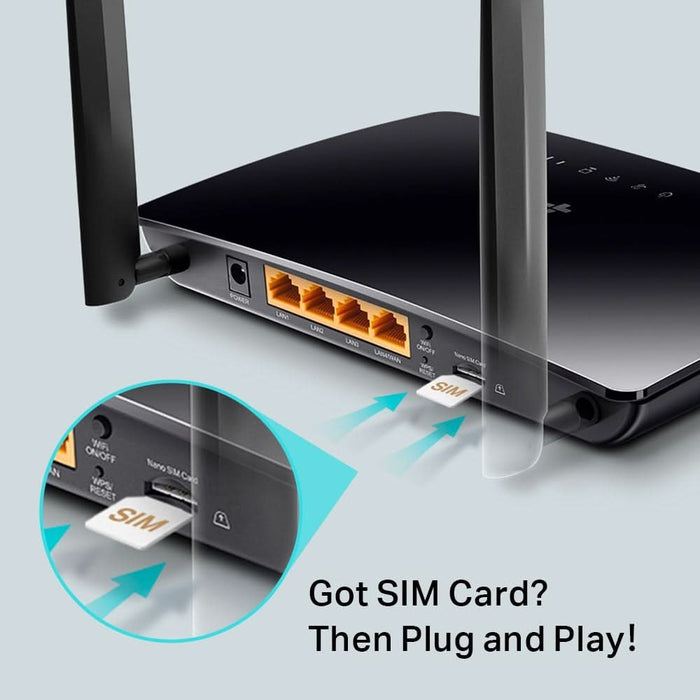 Router Wireless Gigabit TP-LINK Archer MR200 AC750, Dual-Band 300 + 433 Mbps, negru - WALTI WALTI