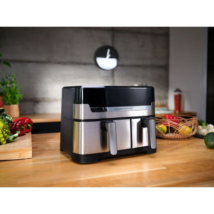 Friteuza cu aer cald dubla TEFAL Easy Fry&Gril EY905D10, 2.4kg, 8.3l, 2700W, negru-argintiu WALTI