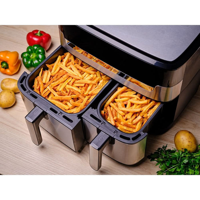 Friteuza cu aer cald dubla TEFAL Easy Fry&Gril EY905D10, 2.4kg, 8.3l, 2700W, negru-argintiu WALTI