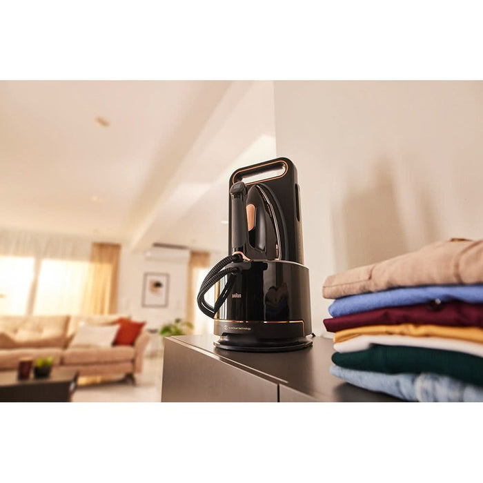 Statie de calcat BRAUN CareStyle 9 IS9090BK, 2700W, 750g/min, 2l, talpa Eloxal Plus, negru-auriu - WALTI WALTI