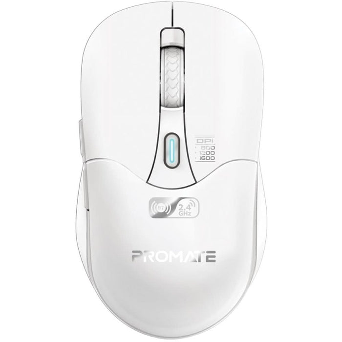 Mouse Wireless PROMATE Samo, Dual Mode, 1600 dpi, Bluetooth, alb WALTI