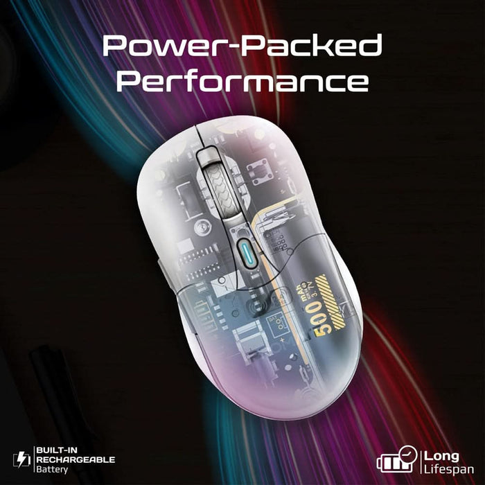 Mouse Wireless PROMATE Samo, Dual Mode, 1600 dpi, Bluetooth, alb WALTI