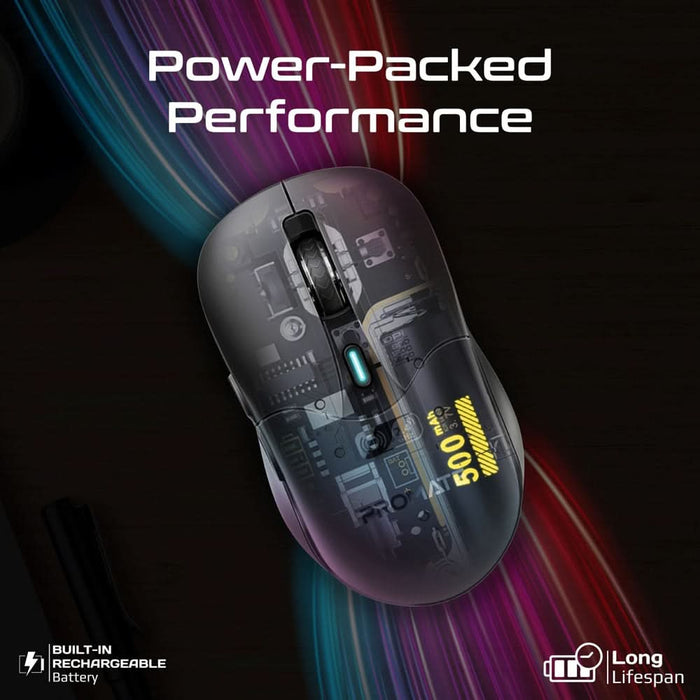 Mouse Wireless PROMATE Samo, Dual Mode, 1600 dpi, Bluetooth, negru WALTI