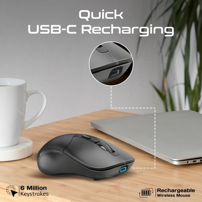 Mouse Wireless PROMATE Samo, Dual Mode, 1600 dpi, Bluetooth, negru WALTI