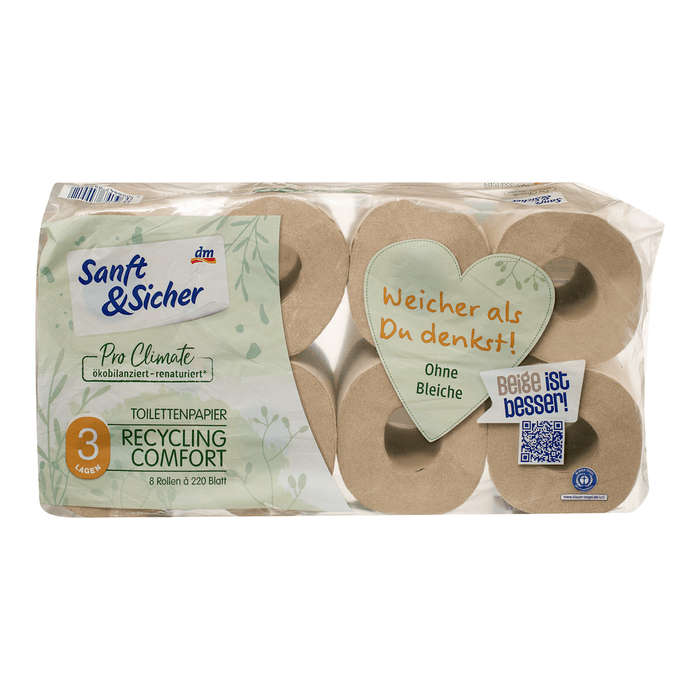 Sanft&Sicher Hârtie igienică Pro Climate reciclată, 3 straturi, 8 buc WALTI