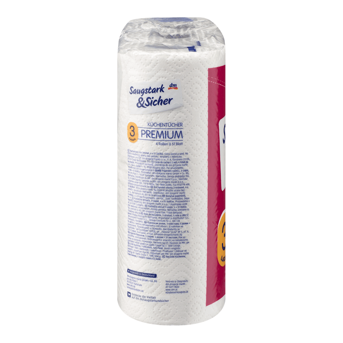 Saugstark&Sicher Prosoape bucătărie Premiun 3 straturi 3 x 51 foi, 4 buc WALTI