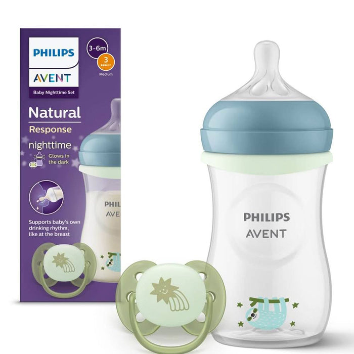 Set PHILIPS AVENT Natural Response SCD838/17, flux mediu, 0 luni+, 260ml, albastru-verde WALTI