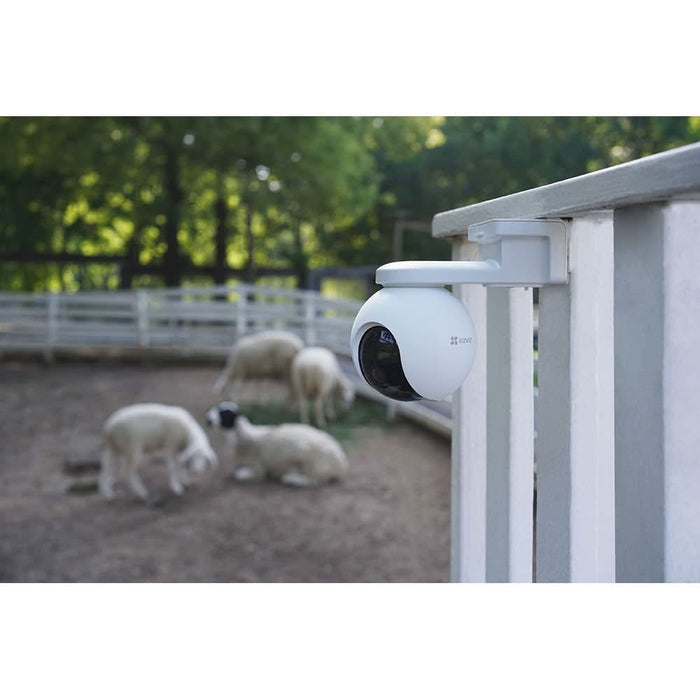 Kit Camera IP 4G EZVIZ EB8, 2K, panou solar , 10400 mAh, Smart IR, Motion Detection, alb WALTI