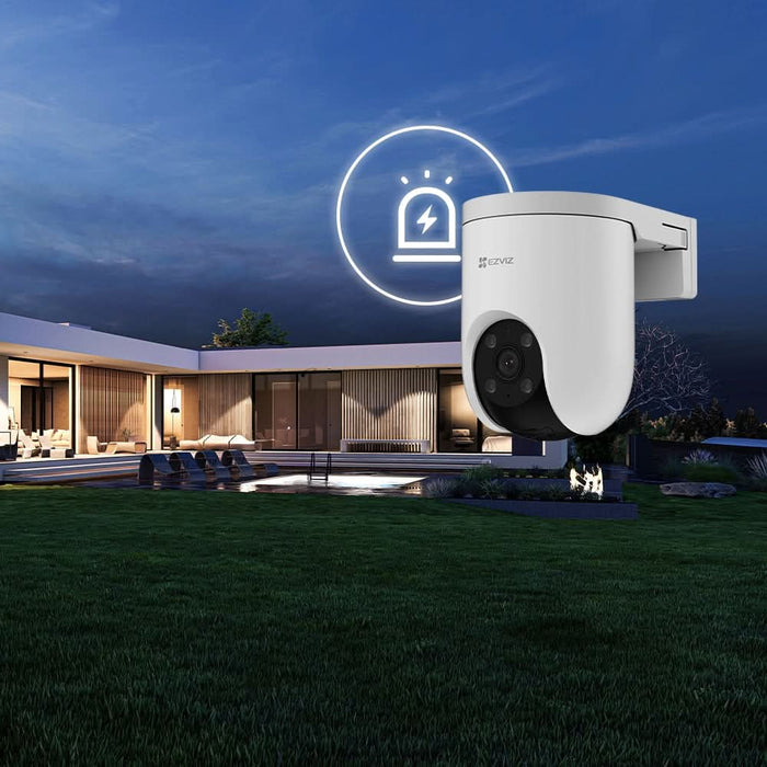 Camera IP Wireless EZVIZ H8c Pro, 3K, 5 MP, IR 30m, sirena, microfon, Auto-Zoom Tracking, alb WALTI