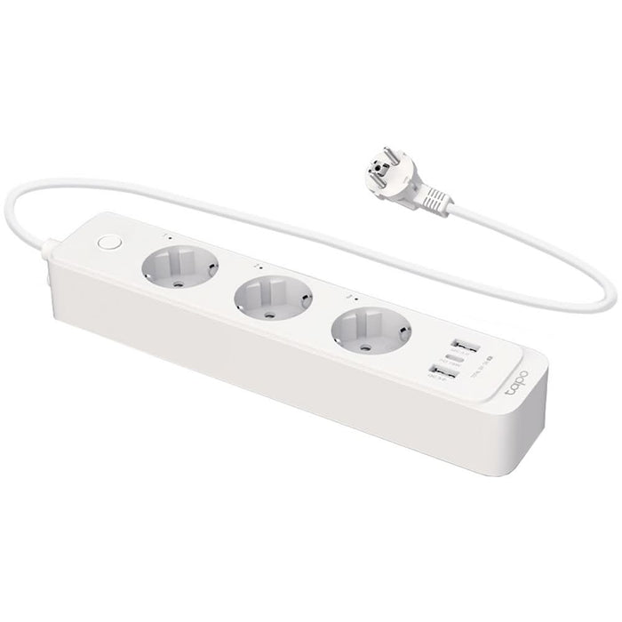 Prelungitor smart cu protectie TP-LINK Tapo P300, 3 prize, 2 x USB-A, 1 x USB-C, alb WALTI