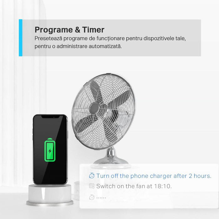 Prelungitor smart cu protectie TP-LINK Tapo P300, 3 prize, 2 x USB-A, 1 x USB-C, alb WALTI