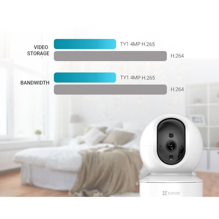 Camera IP Wireless EZVIZ TY1, 2K, IR10m, Night Vision, Motion Detection, Pan/Tilt 360 grade, alb WALTI