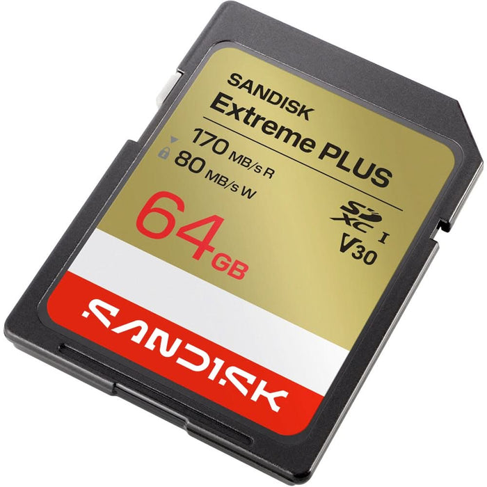 Card de memorie SANDISK Extreme Plus SD, SDXC, 64GB, 80MB/s, clasa 10 WALTI