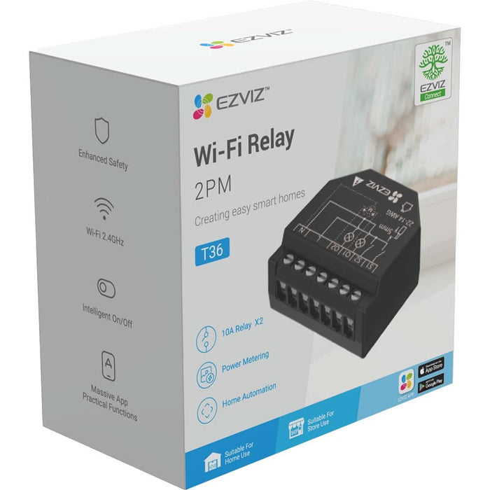 Releu smart EZVIZ T36WM, Wi-Fi, programare, automatizare, statistica, control vocal, negru WALTI