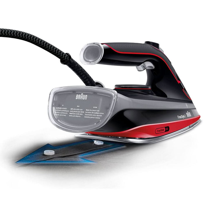 Fier de calcat BRAUN FreeStyle 5 SI5057RD, 2700W, 220g/min, 300ml, talpa SuperCeramic, rosu-negru WALTI