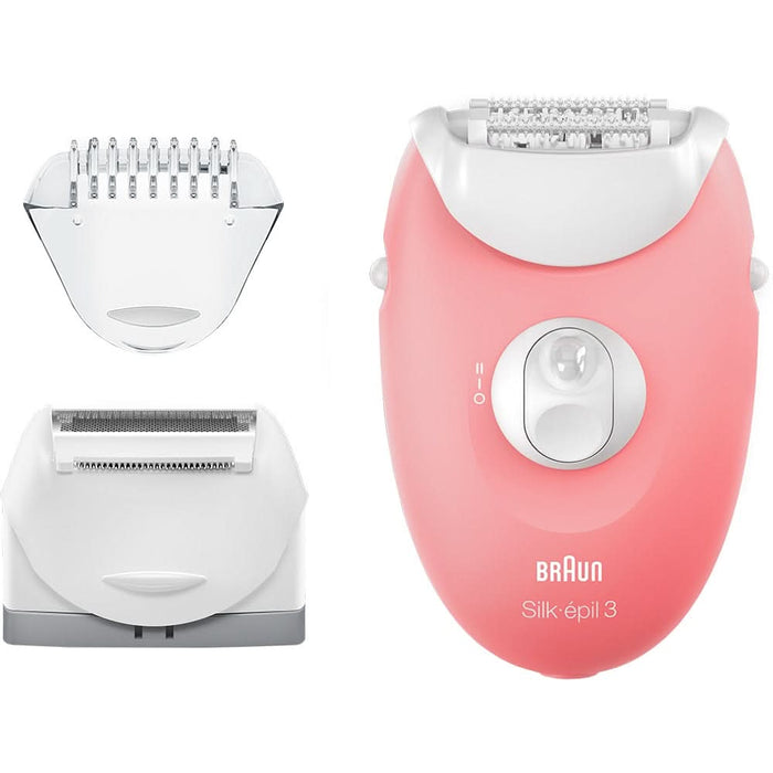 Epilator BRAUN Silk-epil 3 3-277, 20 pensete, 2 viteze, SoftLift Tips, retea, roz - WALTI WALTI