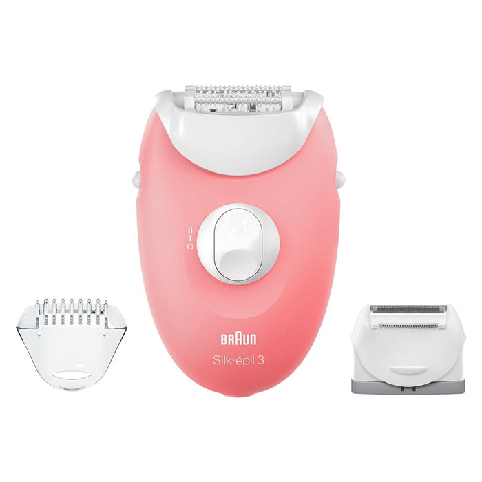 Epilator BRAUN Silk-epil 3 3-277, 20 pensete, 2 viteze, SoftLift Tips, retea, roz - WALTI WALTI
