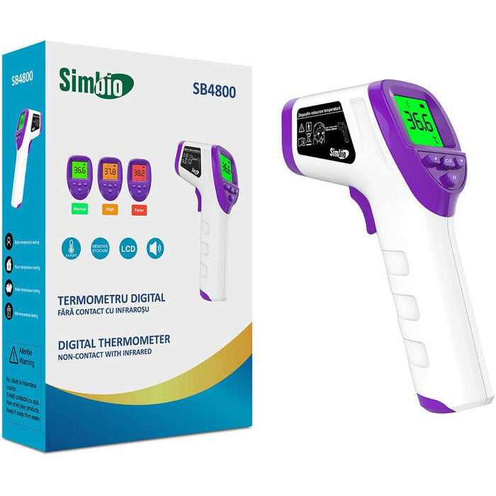 Termometru digital de frunte cu infrarosu SIMBIO SB4800, alb-mov WALTI