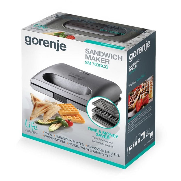 Sandwich maker GORENJE SM703GCG, 700W, gri inchis WALTI