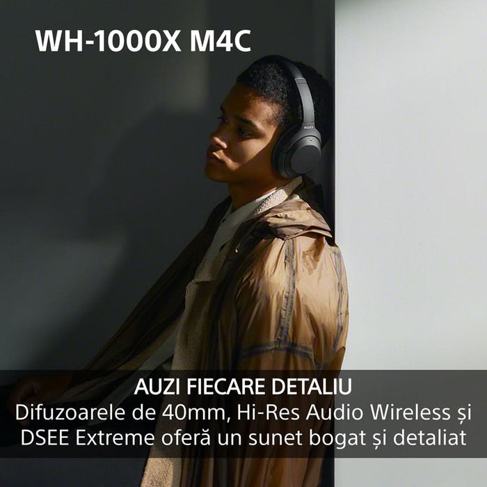 Casti SONY WH-1000XM4CB, Bluetooth, Over-ear, Microfon, Noise Cancelling, negru WALTI