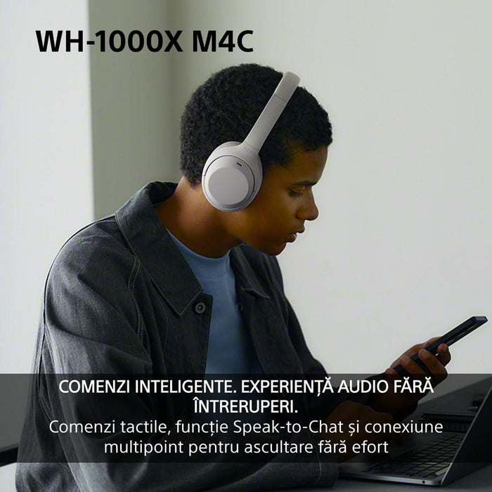 Casti SONY WH-1000XM4CB, Bluetooth, Over-ear, Microfon, Noise Cancelling, negru WALTI